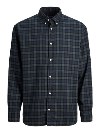 Ανδρικό πουκάμισο καρό JORCOZY FLANNEL CHECK SHIRT JACK & JONES 12246648 Navy Blazer W 23/24