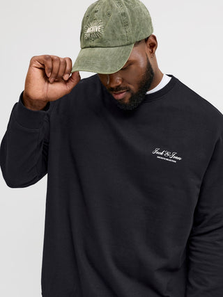 Ανδρικό φούτερ JJEARCHIVE GRAPHIC SWEAT CN plus size Jack & Jones 12294579 Black NOOS SS26