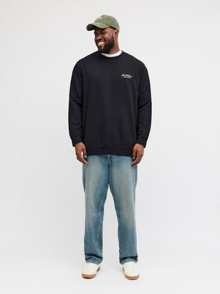 Ανδρικό φούτερ JJEARCHIVE GRAPHIC SWEAT CN plus size Jack & Jones 12294579 Black NOOS SS26