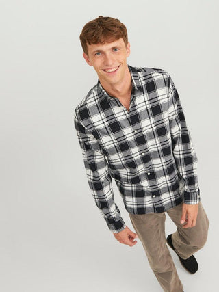 Ανδρικό πουκάμισο καρό JORJOSHUA CHECK SHIRT JACK & JONES 12227596 Cloud Dancer W 23/24