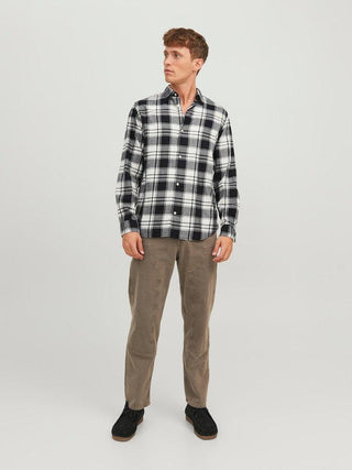 Ανδρικό πουκάμισο καρό JORJOSHUA CHECK SHIRT JACK & JONES 12227596 Cloud Dancer W 23/24