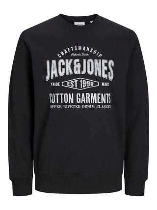 Ανδρικό φούτερ Standard Fit 100% Cotton JJJEANS SWEAT O-NECK JACK & JONES 12257108 Black W24/25