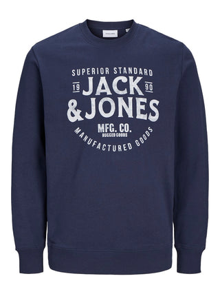 Ανδρικό φούτερ Standard Fit 100% Cotton JJJEANS SWEAT O-NECK JACK & JONES 12257108 Navy Blazer W24/25