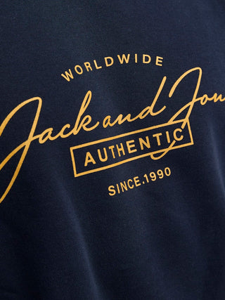 Ανδρικό φούτερ Standard Fit 65% Polyester, 35% Cotton JJFERRIS SWEAT CREW NECK JACK & JONES 12256837 Navy Blazer W24/25