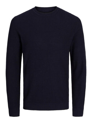 Ανδρικό πλεκτό πουλόβερ Knit Fit 100% Cotton JPRCCLUCAS STRUCTURE KNIT CREW NECK JACK & JONES 12259647 Night Sky W24/25