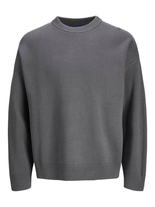 Ανδρικό πλεκτό πουλόβερ Wide Fit 100% Cotton JORKOBE KNIT CREW NECK JACK & JONES 12261789 Iron Gate W24/25