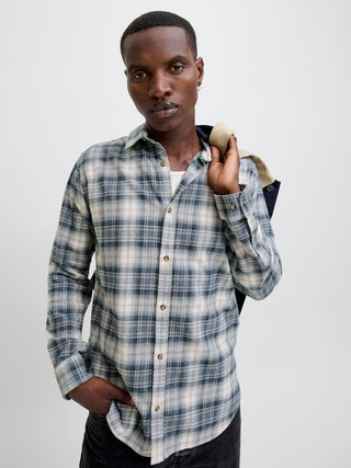 Ανδρικό πουκάμισο JJJOSHUA CHECK SHIRT LS Jack & Jones 12279546 Stormy Weather W25/26