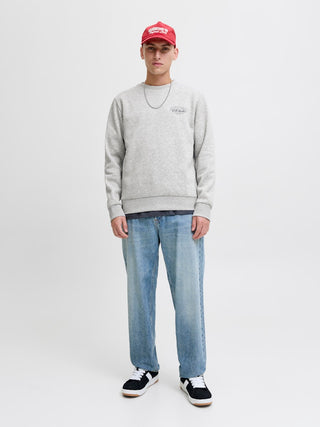 Ανδρικό φούτερ JJMAKOTO SWEAT CREW NECK Jack & Jones 12278601 Light Grey Melange W25/26