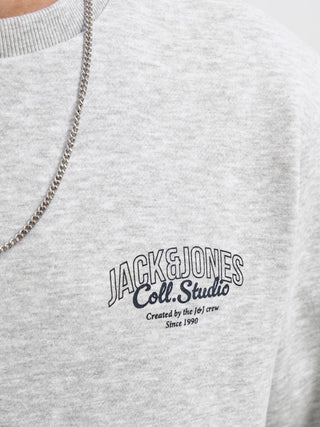 Ανδρικό φούτερ JJMAKOTO SWEAT CREW NECK Jack & Jones 12278601 Light Grey Melange W25/26