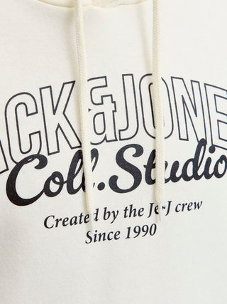 Ανδρικό φούτερ με κουκούλα JJMAKOTO SWEAT HOOD Jack & Jones 12278606 Antique White W25/26