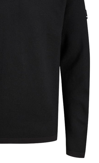 Ανδρικό πλεκτό πουλόβερ JCOSTANCE KNIT BADGE CREW NECK Jack & Jones 12283677 Black W25/26