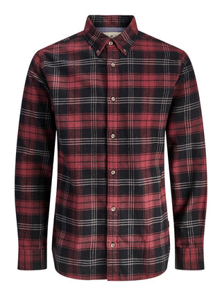 Ανδρικό πουκάμισο JPRBLUBARKLEY FLANNEL X-MAS L/S SHIRT CH Jack & Jones 12286224 Port W25/26