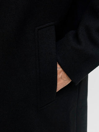 Ανδρικό παλτό JPRBLACHARLTON WOOL BLEND MAC COAT Jack & Jones 12294847 Black W25/26