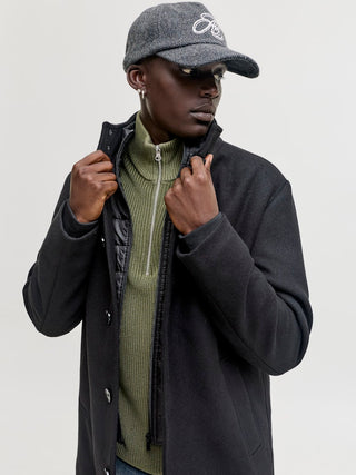 Ανδρικό παλτό JJEDETROIT COAT STYD AW25 Jack & Jones 12295108 Black W25/26