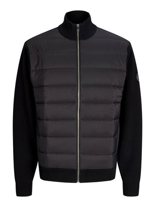 Ανδρική ζακέτα πλεκτή JJTYLER KNIT HYBRID CARDIGAN JACK&JONES 12298383 BLACK W26/27