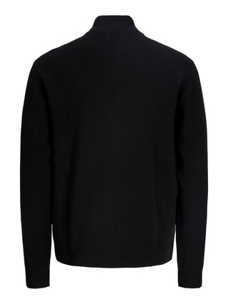 Ανδρική ζακέτα πλεκτή JJTYLER KNIT HYBRID CARDIGAN JACK&JONES 12298383 BLACK W26/27
