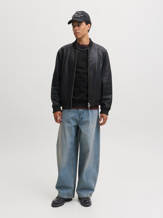 Ανδρικό φούτερ JJCLEVELAND SWEAT CREW NECK LN JACK&JONES 12298440 BLACK W26/27