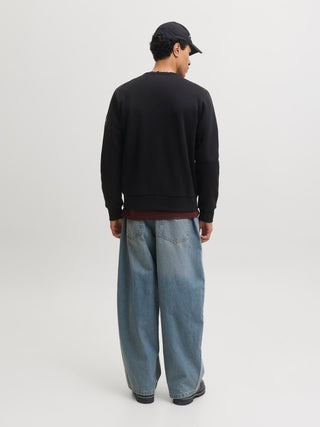 Ανδρικό φούτερ JJCLEVELAND SWEAT CREW NECK LN JACK&JONES 12298440 BLACK W26/27