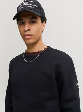 Ανδρικό φούτερ JJCLEVELAND SWEAT CREW NECK LN JACK&JONES 12298440 BLACK W26/27