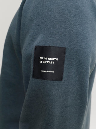Ανδρικό φούτερ JJCLEVELAND SWEAT CREW NECK LN JACK&JONES 12298440 TURBULENCE W26/27