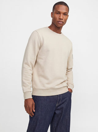 Ανδρικό φούτερ JJCLEVELAND SWEAT CREW NECK LN JACK&JONES 12298440 MOONBEAM W26/27