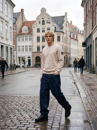 Ανδρικό φούτερ JJCLEVELAND SWEAT CREW NECK LN JACK&JONES 12298440 MOONBEAM W26/27