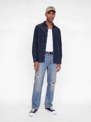 Ανδρικό πουκάμισο JJEFIELD CORD SHIRT LS SN JACK&JONES 12298525 NAVY BLAZER W26/27