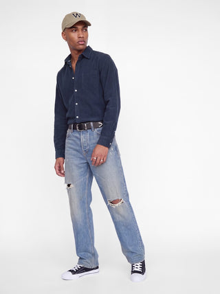 Ανδρικό πουκάμισο JJEFIELD CORD SHIRT LS SN JACK&JONES 12298525 NAVY BLAZER W26/27