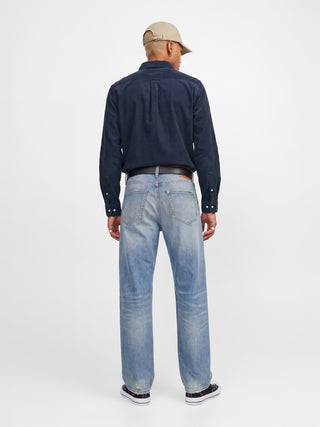 Ανδρικό πουκάμισο JJEFIELD CORD SHIRT LS SN JACK&JONES 12298525 NAVY BLAZER W26/27