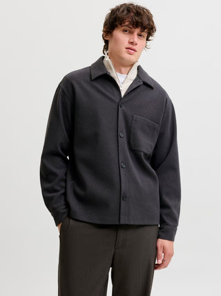 Ανδρικό Overshirt JJEREGENT OVERSHIRT LS SN JACK&JONES 12298613 DARK GREY MELANGE W26/27