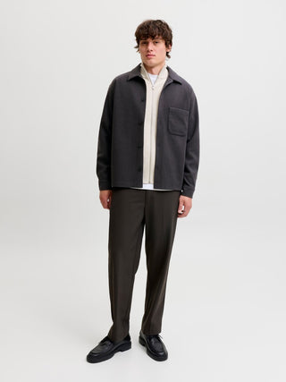 Ανδρικό Overshirt JJEREGENT OVERSHIRT LS SN JACK&JONES 12298613 DARK GREY MELANGE W26/27