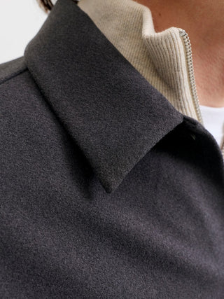 Ανδρικό Overshirt JJEREGENT OVERSHIRT LS SN JACK&JONES 12298613 DARK GREY MELANGE W26/27