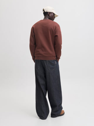 Ανδρικό φούτερ JJEBRADLEY SWEAT CREW JACK&JONES 12249341 BITTER CHOCOLATE NOOS W26/27