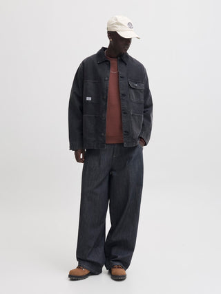 Ανδρικό φούτερ JJEBRADLEY SWEAT CREW JACK&JONES 12249341 BITTER CHOCOLATE NOOS W26/27