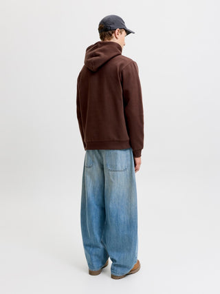 Ανδρικό φούτερ με κουκούλα JJEBRADLEY SWEAT HOOD JACK&JONES 12249340 BITTER CHOCOLATE NOOS W26/27