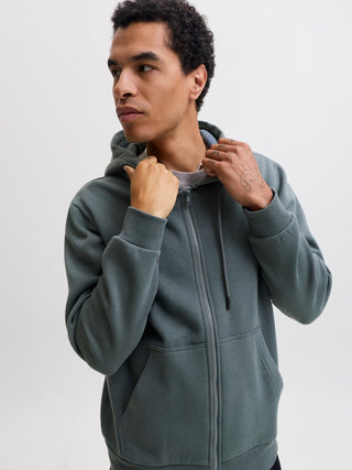 Ανδρική ζακέτα φούτερ με κουκούλα JJEBRADLEY SWEAT ZIP HOOD JACK&JONES 12249342 TURBULENCE NOOS W26/27
