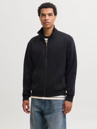 Ανδρική ζακέτα φούτερ JJEBRADLEY SWEAT ZIP HN JACK&JONES 12298690 BLACK NOOS W26/27