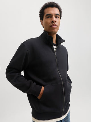 Ανδρική ζακέτα φούτερ JJEBRADLEY SWEAT ZIP HN JACK&JONES 12298690 BLACK NOOS W26/27