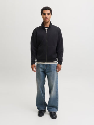 Ανδρική ζακέτα φούτερ JJEBRADLEY SWEAT ZIP HN JACK&JONES 12298690 BLACK NOOS W26/27