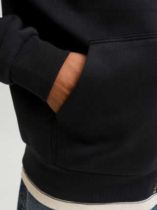 Ανδρική ζακέτα φούτερ JJEBRADLEY SWEAT ZIP HN JACK&JONES 12298690 BLACK NOOS W26/27