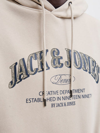 Ανδρικό φούτερ με κουκούλα JJEDENVER LOGO SWEAT HOOD SN JACK&JONES 12298730 MOONBEAM W26/27
