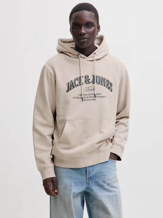Ανδρικό φούτερ με κουκούλα JJEDENVER LOGO SWEAT HOOD SN JACK&JONES 12298730 MOONBEAM W26/27