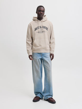Ανδρικό φούτερ με κουκούλα JJEDENVER LOGO SWEAT HOOD SN JACK&JONES 12298730 MOONBEAM W26/27