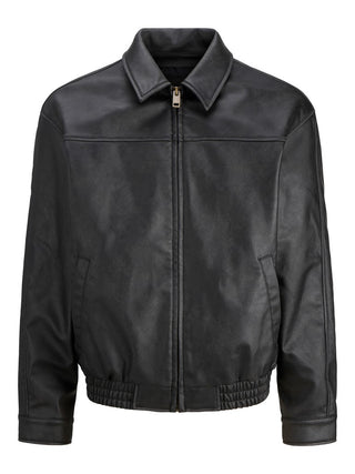 Ανδρικό μπουφάν JJMARLON PU JACKET JACK&JONES 12298762 BLACK W26/27