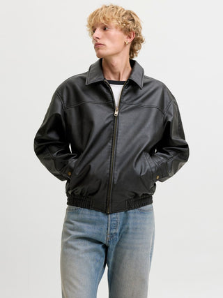 Ανδρικό μπουφάν JJMARLON PU JACKET JACK&JONES 12298762 BLACK W26/27
