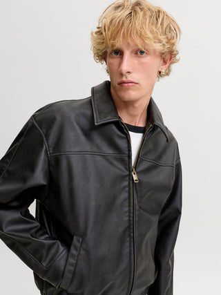 Ανδρικό μπουφάν JJMARLON PU JACKET JACK&JONES 12298762 BLACK W26/27