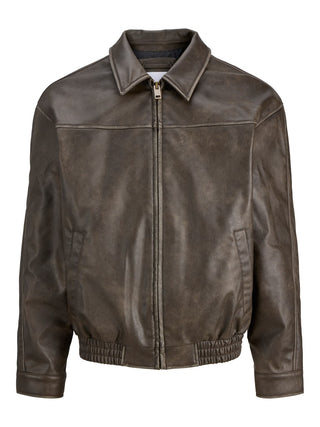 Ανδρικό μπουφάν JJMARLON PU JACKET JACK&JONES 12298762 COCOA W26/27