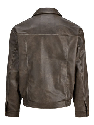 Ανδρικό μπουφάν JJMARLON PU JACKET JACK&JONES 12298762 COCOA W26/27