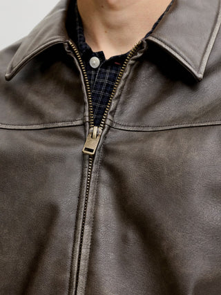 Ανδρικό μπουφάν JJMARLON PU JACKET JACK&JONES 12298762 COCOA W26/27