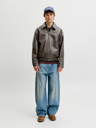 Ανδρικό μπουφάν JJMARLON PU JACKET JACK&JONES 12298762 COCOA W26/27